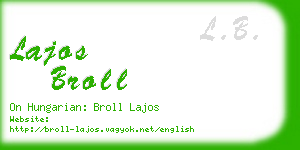 lajos broll business card